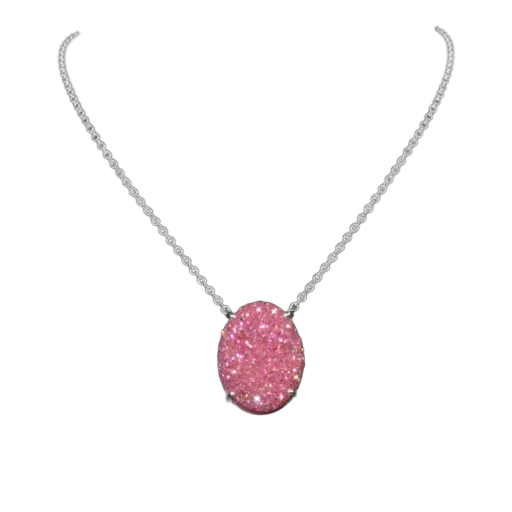 Pink Pyrite Necklace